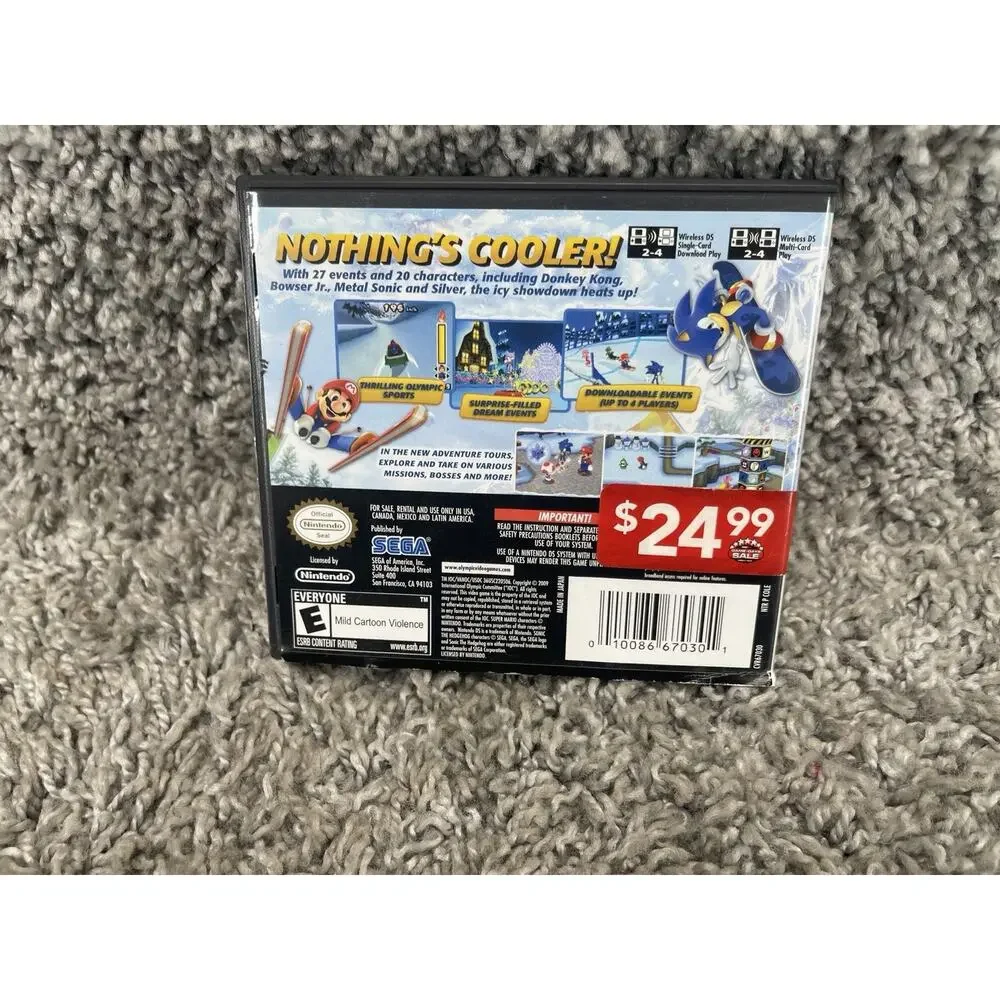 Mario & Sonic at the Winter Olympic Game Nintendo DS Case Game & Manual Rated E